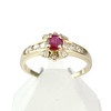 Bague d'occasion or 750 jaune rubis diamants - vue V1