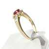 Bague d'occasion or 750 jaune rubis diamants - vue V2