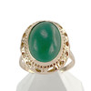 Bague d'occasion or 750 jaune agathe teintée verte - vue V1