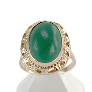 Bague d'occasion or 750 jaune agathe teintée verte