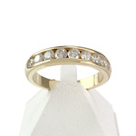 Pre-owned 14K yellow gold ring with diamonds - view 1