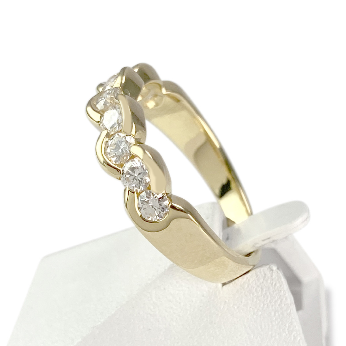 Bague d'occasion or 750 jaune diamants - vue 2