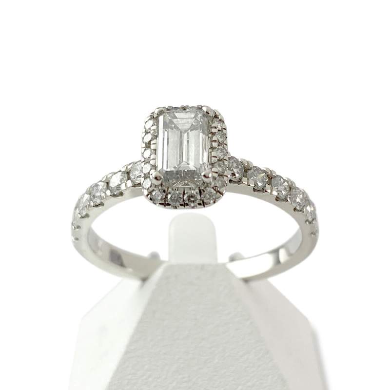 Bague d'occasion or 750 blanc diamants - vue 1