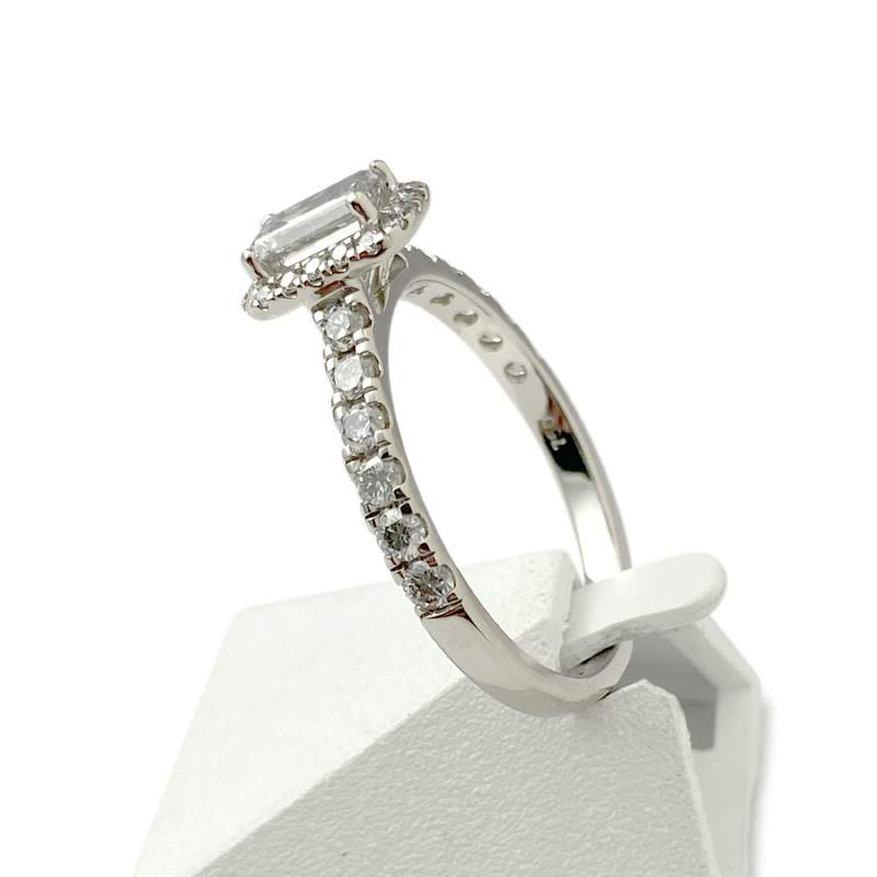 Bague d'occasion or 750 blanc diamants - vue 2