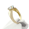 Bague d'occasion or 750 jaune aigue marine - vue V2