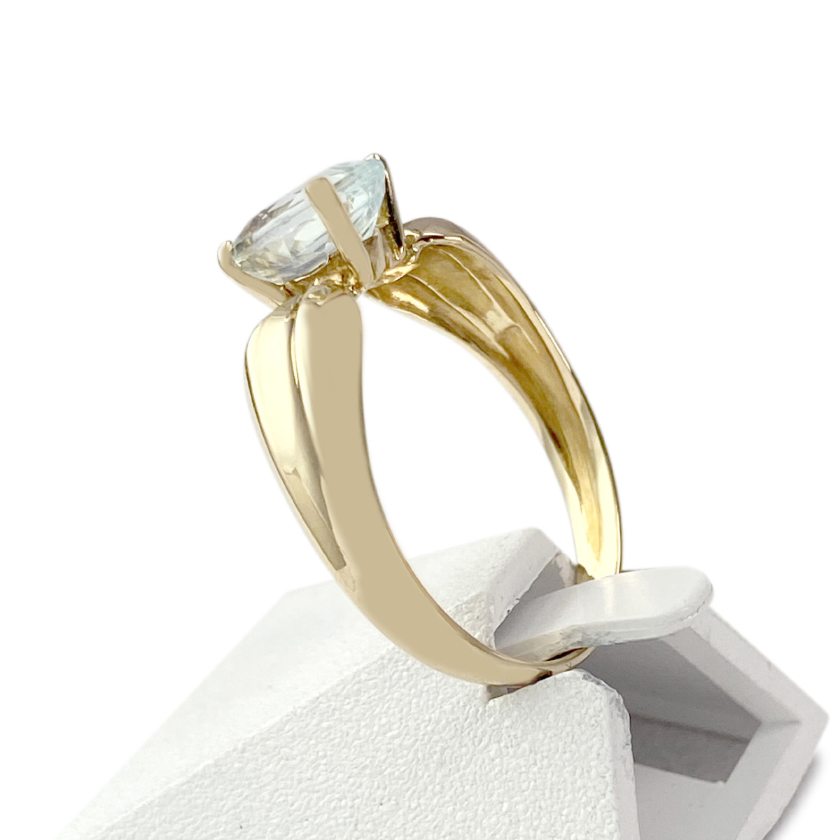 Bague d'occasion or 750 jaune aigue marine - vue 2