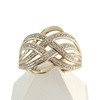Bague d'occasion or 375 2 tons diamants - vue V1
