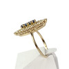 Second-hand gold 750 yellow diamond sapphire ring - vue V2