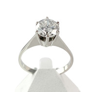 Solitaire d'occasion or 750 blanc 1.30 carat