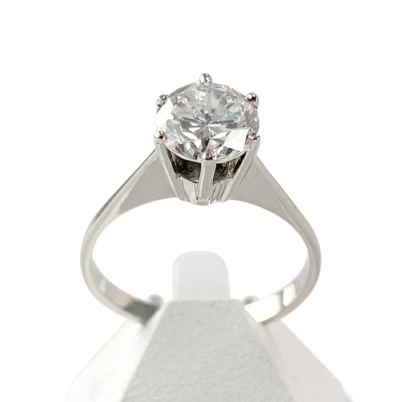 Solitaire d'occasion or 750 blanc 1.30 carat - vue 1