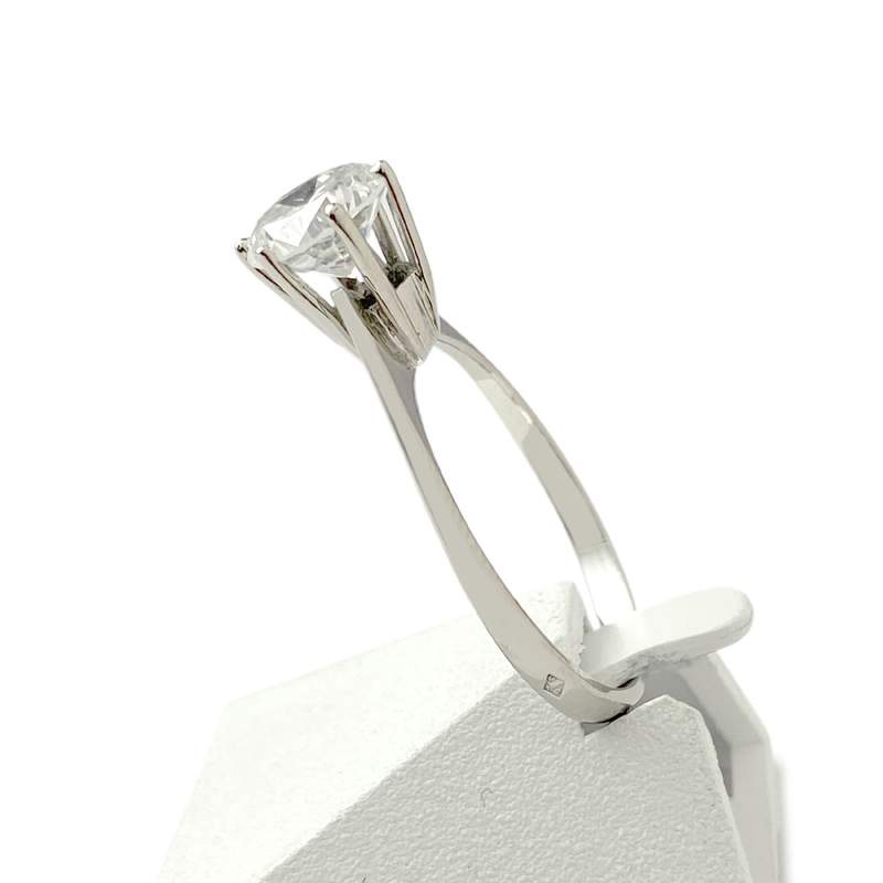 Solitaire d'occasion or 750 blanc 1.30 carat - vue 2