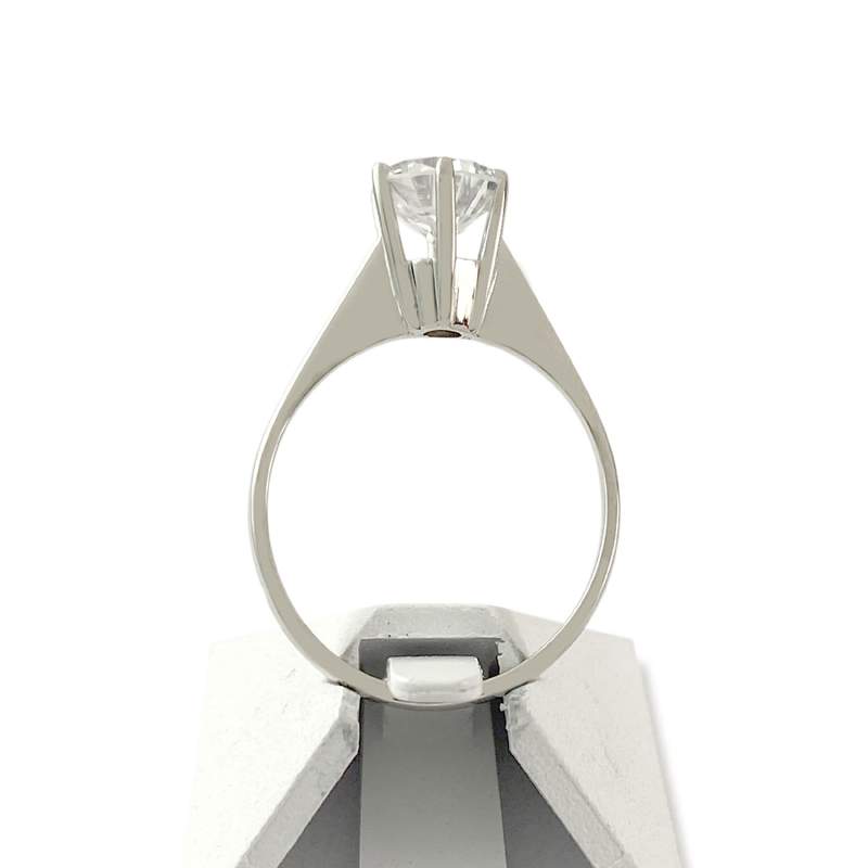 Solitaire d'occasion or 750 blanc 1.30 carat - vue 3