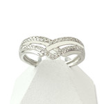 Bague d'occasion or 375 blanc diamants - vue 1