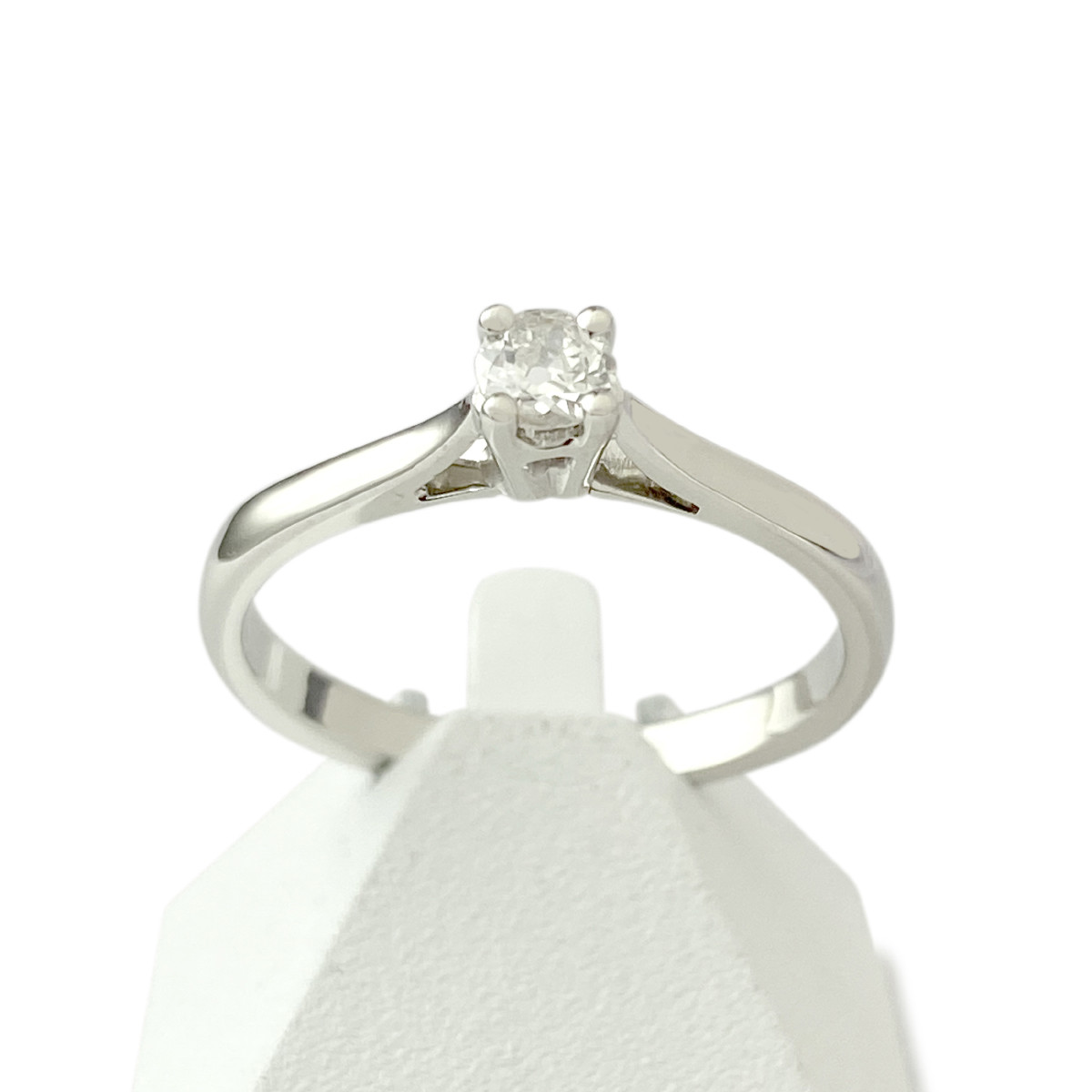 Solitaire d'occasion or 750 blanc diamant