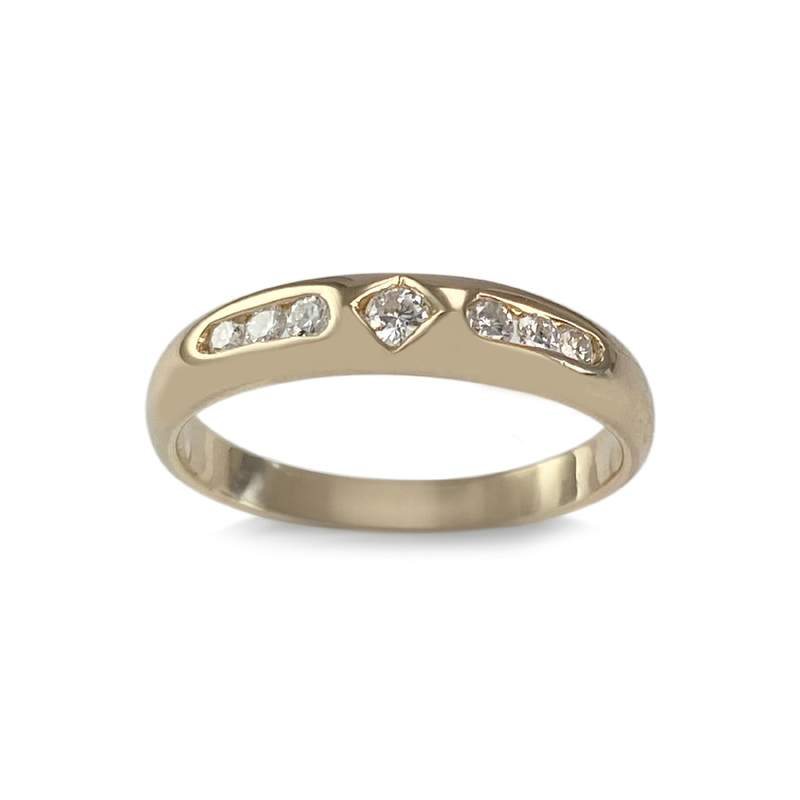Bague d'occasion or 750 jaune diamants - vue 1