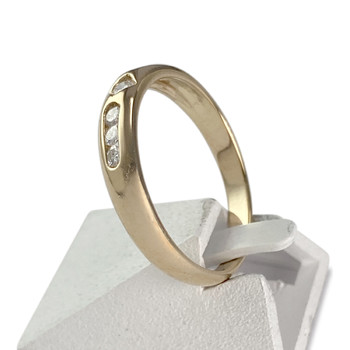 Tweedehands gouden ring 750 gele diamanten