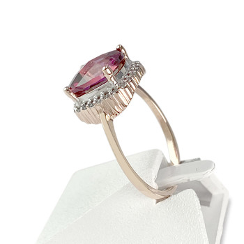 Bague or 375 rose topaze