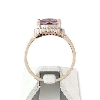 Bague or 375 rose topaze