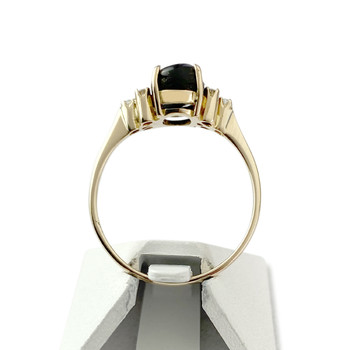 Bague d'occasion or 585 jaune saphir noir étoilé diamants