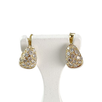 Boucles d'oreilles d'occasion or 750 jaune diamants