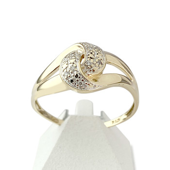 Tweedehands gouden ring 750 gele diamanten