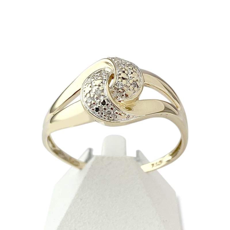 Bague d'occasion or 750 jaune diamants - vue 1