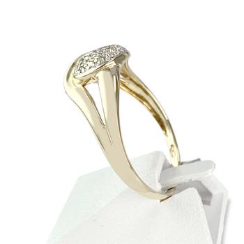 Tweedehands gouden ring 750 gele diamanten