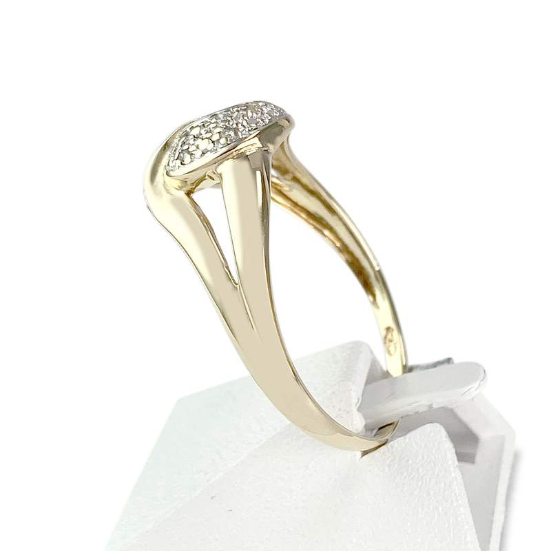 Bague d'occasion or 750 jaune diamants - vue 2