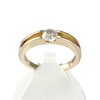 Solitaire d'occasion or 750 jaune diamant - vue V1