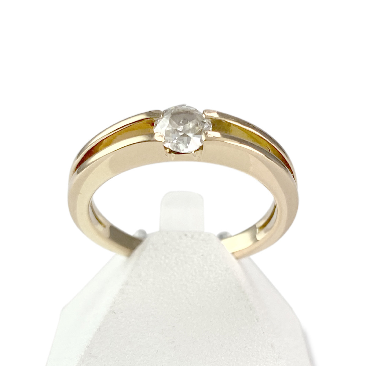 Solitaire d'occasion or 750 jaune diamant