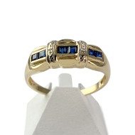 Bague d'occasion or 750 2 tons saphirs diamants