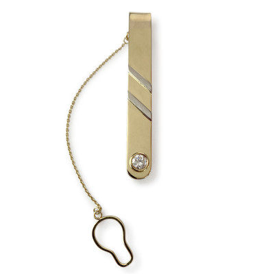 Broche d'occasion or 750 2 tons diamant - vue 1