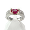 BAGUE d'occasion 2 ors 750 rubis diamants - vue V1