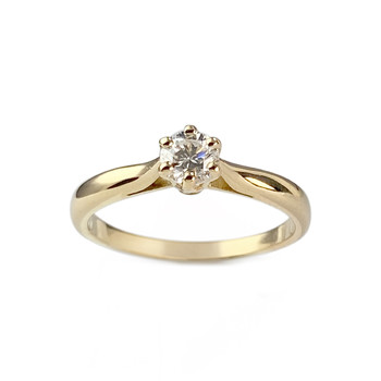 Solitaire d'occasion or 750 jaune diamant