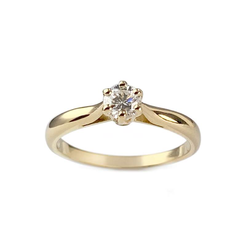 Solitaire d'occasion or 750 jaune diamant - vue 1
