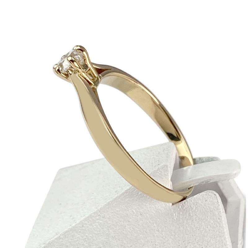 Solitaire d'occasion or 750 jaune diamant - vue 2