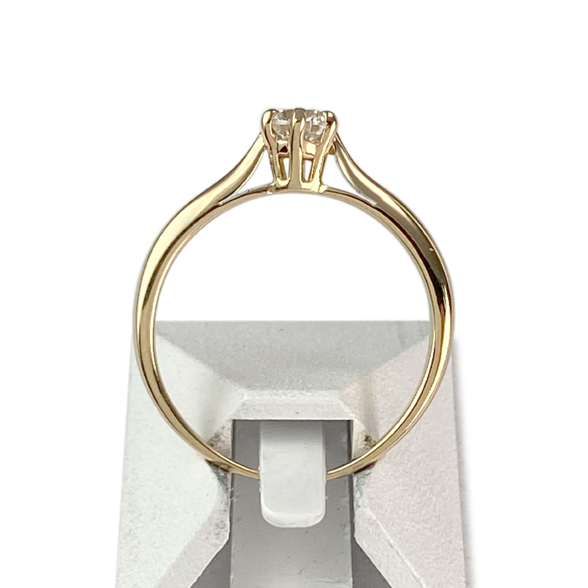 Solitaire d'occasion or 750 jaune diamant - vue 3