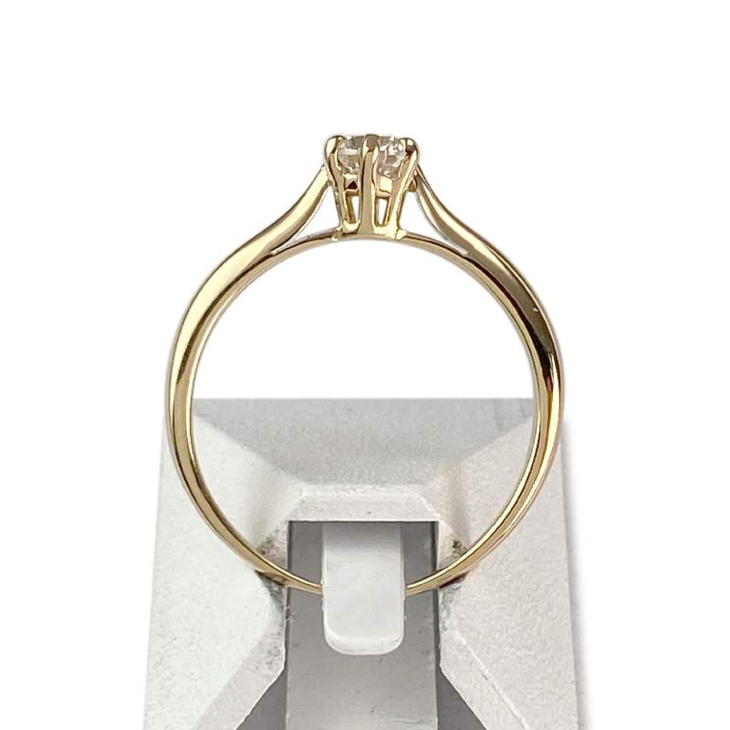 Solitaire d'occasion or 750 jaune diamant - vue 3