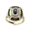 Bague d'occasion or 750 2 tons saphirs diamants - vue V1
