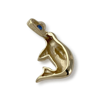 Pendentif d'occasion or 585 jaune saphir diamant