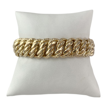 Bracelet d'occasion or 750 jaune maille américaine 18,5 cm