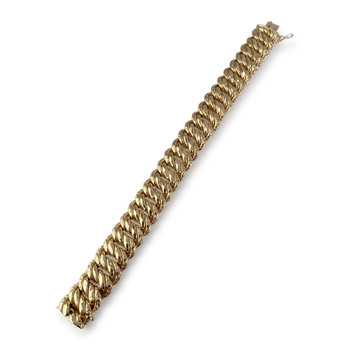 Bracelet d'occasion or 750 jaune maille américaine 18,5 cm