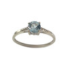Bague d'occasion or 375 blanc diamants topaze - vue V1