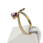 Bague d'occasion or 750 jaune et rhodié grenat diamants - vue 2