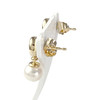 Boucles d'oreilles d'occasion or 750 jaune saphirs perles de culture - vue V2