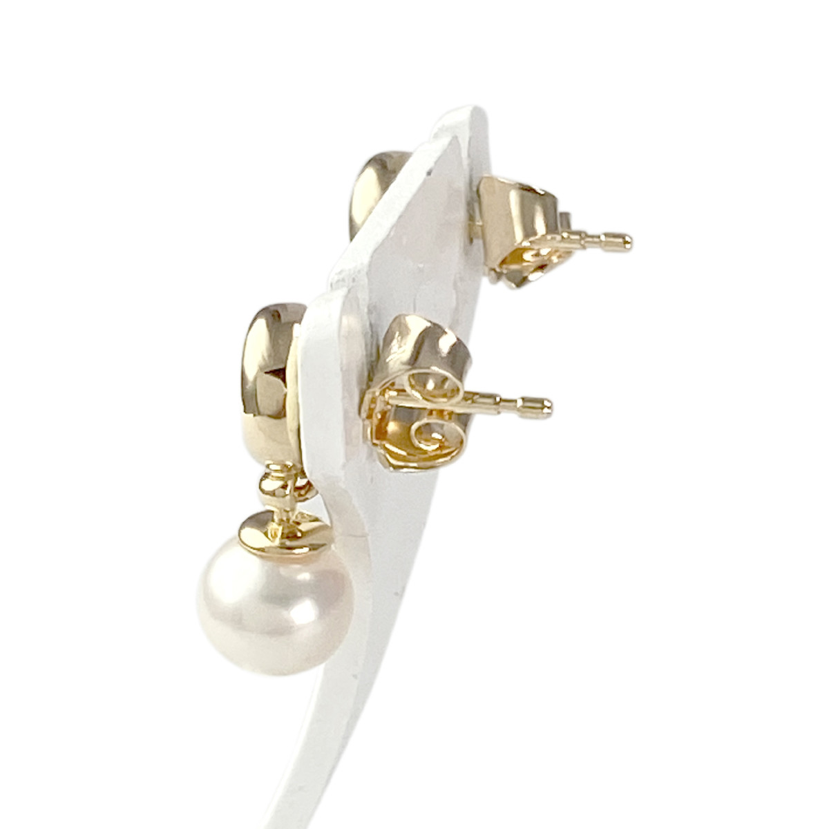 Boucles d'oreilles d'occasion or 750 jaune saphirs perles de culture - vue 2