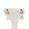 Boucles d'oreilles d'occasion or 750 jaune saphirs perles de culture - vue V3