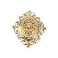 Broche d'occasion or 750 jaune perles de culture