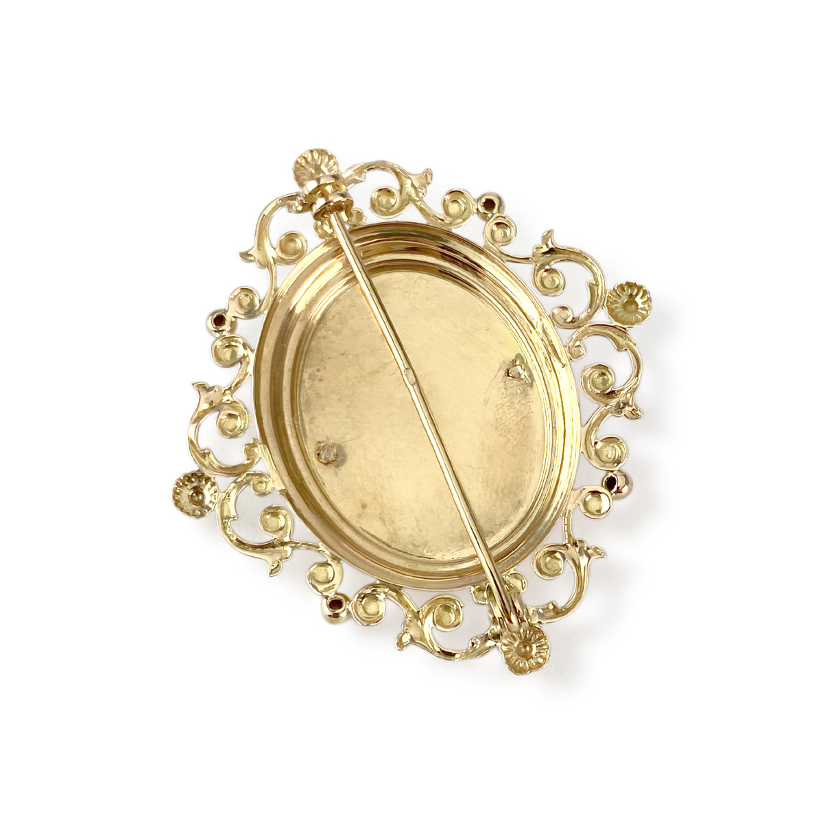 Broche d'occasion or 750 jaune perles de culture - vue 2