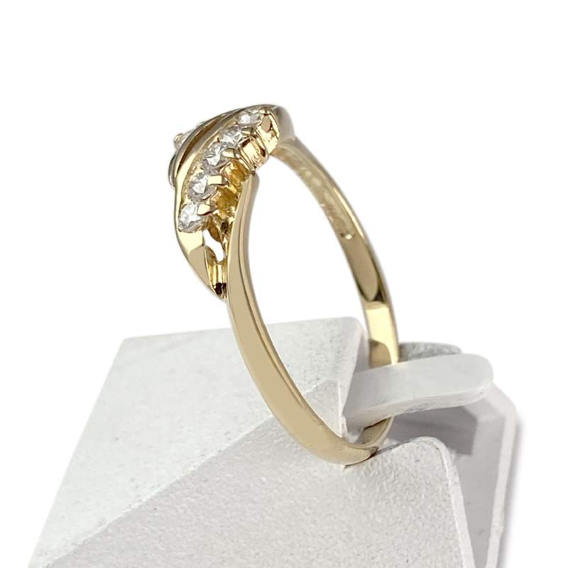 Bague d'occasion or 750 jaune diamants - vue 2
